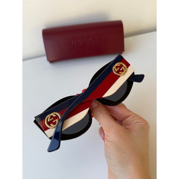 RARE! NEW Gucci GG0275S Striped Arm Cat Eye Sunglasses main image 5